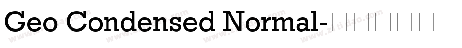 Geo Condensed Normal字体转换
